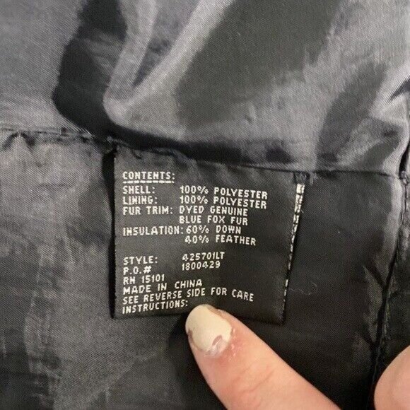 1 Madison Black Winter Coat Jacket Down Filled Large - Picture 6 of 7